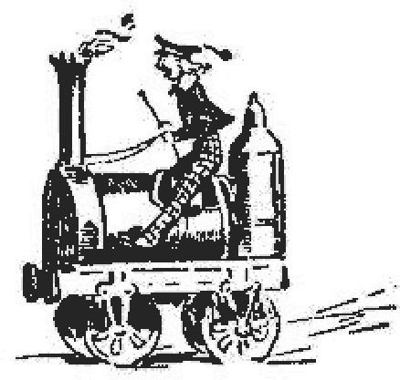 Un muchacho va subido a una locomotora antigua
