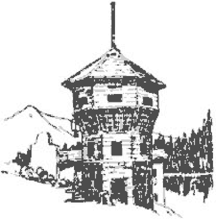 La torre de madera de un antiguo fuerte