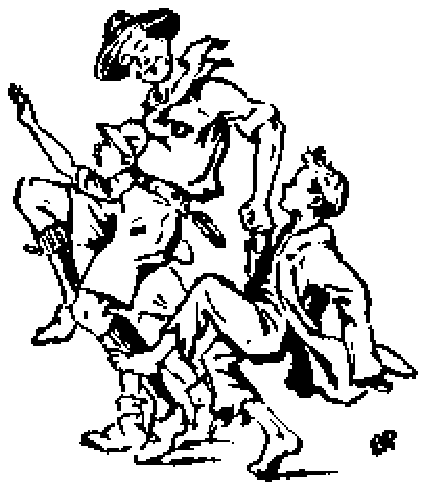 Unos scouts bailan juntos, cogidos del brazo