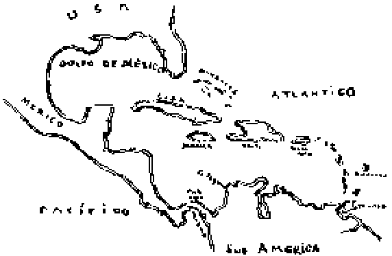 Mapa de América Central y del mar Caribe