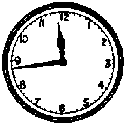 La esfera de un reloj con sus dos manecillas
