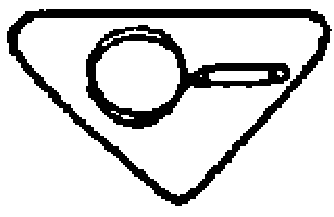 Insignia triangular con una lupa