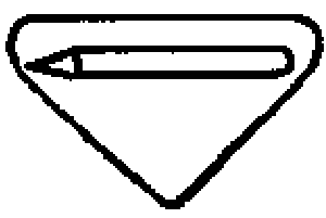 Insignia triangular con un lápiz