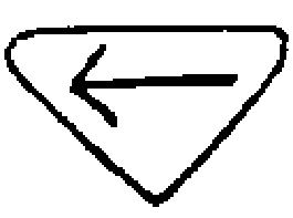 Insignia triangular con una flecha