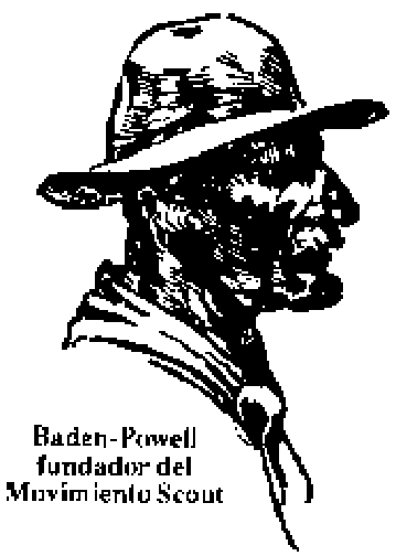 Retrato de Baden-Powell con sombrero de ala ancha