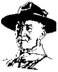 Retrato de Baden-Powell con sombrero scout